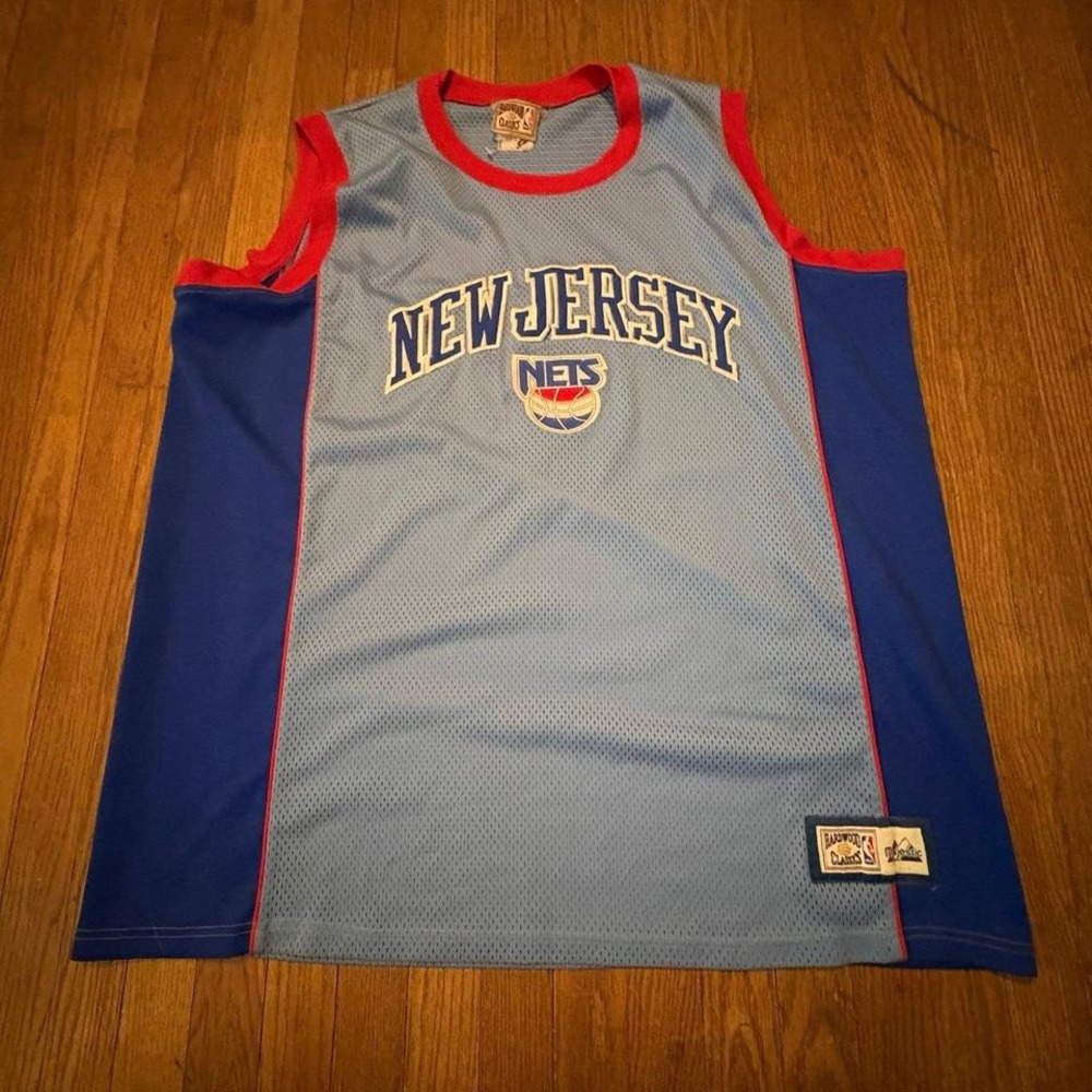 New‎ Jersey Nets NBA Hardwood Classics Jersey Sky Blue Vintage Throwback Size 3X